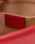 Calfskin Matelasse Mini GG Marmont Shoulder Bag Hibiscus Red