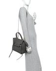Grained Calfskin Micro Belt Bag Grey