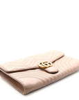 Calfskin Matelasse GG Marmont Clutch Porcelain Rose