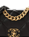 Lambskin Quilted Medium CHNL 19 Flap Dark Brown