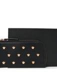Nappa La Medusa Studded Zip Pouch Card Holder Black