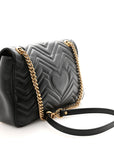 Calfskin Matelasse Medium GG Marmont Shoulder Bag Black