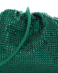 Satin Crystal Embellished The Mini Pouch Emerald