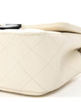 Lambskin Quilted Mini Rectangular Flap White Black