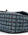 Tweed Quilted Mini Rectangular Flap Green Navy Dark Beige