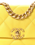 Lambskin Quilted Medium CHNL 19 Flap Yellow
