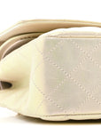 Iridescent Lambskin Quilted Medium Double Flap Ivory