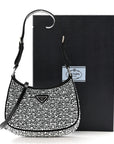 Satin Crystal Cleo Adjustable Strap Shoulder Bag Metal