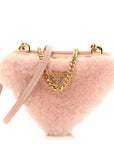 Saffiano Shearling Triangle Mini Pouch Orchidea