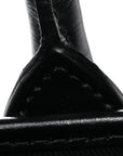 Coated Canvas Calfskin La Greca Signature Tote Bag Black Khaki