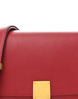 Box Calfskin Medium Classic Box Flap Bag Red