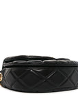 Lambskin Quilted Rocking Horse Shoulder Bag Black