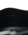 Shiny Calfskin Monochrome Crocodile Embossed Small Hourglass Top Handle Bag Black