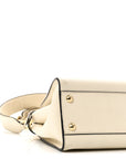 Vitello Seta Suede FF Mini Peekaboo Iconic Satchel Uovo Sigaro Marrone