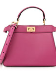 Shiny Nappa Petite Peekaboo I SEE U Satchel Ciclamino Pilar
