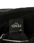 Econyl Nylon Cuoio Romano Monochrome Medium Baguette Messenger Bag Black