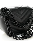 Calfskin Matelasse Monochrome GG Marmont Chain Mini Belt Bag Black
