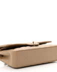 Caviar Quilted Medium Double Flap Dark Beige
