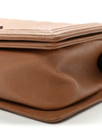 Caviar Quilted Medium Boy Flap Light Brown