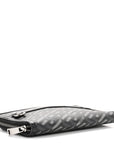 Coated Canvas La Greca Signature Black Gray