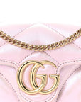 Iridescent Nappa Chevron Matelasse Super Mini GG Marmont Shoulder Bag Iridescent Escape Pink