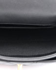 Calfskin Quilted Top Handle Flap Black