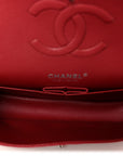 Caviar Quilted Medium Double Flap Red