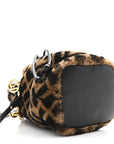 Shearling Vitello Dolce F is FNDI Macro FF 1974 Mini Mon Tresor Bucket Bag Tobacco Black