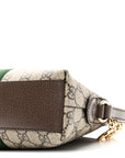 GG Supreme Monogram Textured Dollar Calfskin Web Small Ophidia Dome Shoulder Bag Beige Ebony New Acero