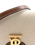 Canvas Calfskin Mini TB Bag Natural Malt Brown