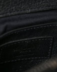 Sheepskin Matelasse Chevron Monogram Medium College Bag Black