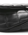 Calfskin Quilted CC Uniform Flap Belt Bag Black