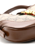 GG Supreme Monogram Azalea Calfskin Web Mini Jackie 1961 Hobo Beige Ebony Brown Sugar