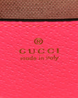 GG Supreme Monogram Textured Dollar Calfskin Web Ophidia Small Crossbody Bag Beige Ebony Fuchsia