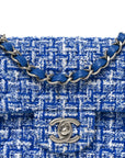 Tweed Quilted Mini Rectangular Flap Blue White