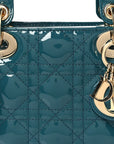 Patent Cannage Mini Lady Dor Blue