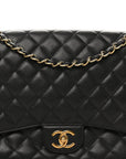 Caviar Quilted Maxi Double Flap Black