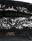 Embroidered 3D Macrame D-Lace Sun Medium Book Tote Black