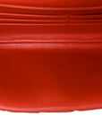 Nappa Intrecciato Long Andiamo Top Handle Clutch Orange