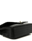 Lambskin Chevron Quilted Medium Double Flap Black