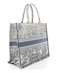 Gradient Canvas Embroidered Large D1ORiviera Toile De Jouy Book Tote Blue
