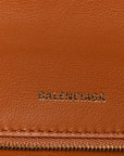 Shiny Box Calfskin Small Hourglass Top Handle Bag Camel
