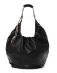 Calfskin XL Squeeze Cord Bag Black