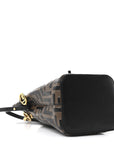 Vitello Liberty F is FNDI Bi-Color FF 1974 Embossed Mini Mon Tresor Bucket Bag Maya Black