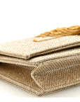 Metallic Canvas Woven Small Classic Monogram Kate Tassel Chain Wallet Gold