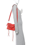 Supple Grained Calfskin Classic Silver Hardware Highlight Mini City Rouge Fraise