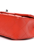 Lambskin Quilted Mini Rectangular Flap Red