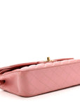 Caviar Quilted Medium Double Flap Pink