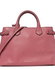 Grainy Calfskin House Check Medium Banner Tote Mauve Pink