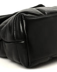 Lambskin Quilted Small Loulou Puffer Monogram Chain Satchel Black